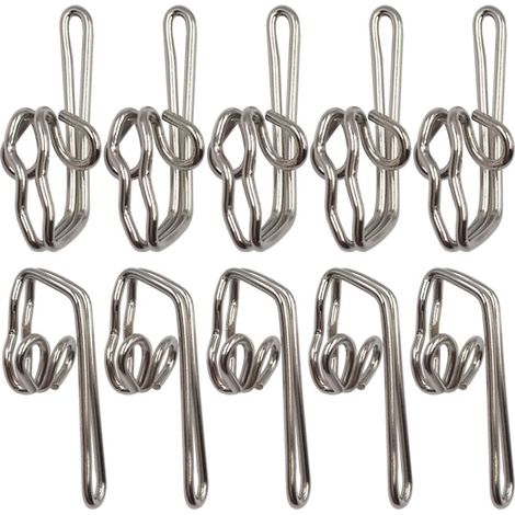 CCYKXA 100 Stück Metall-Vorhangband-Gardinenhaken, Silber