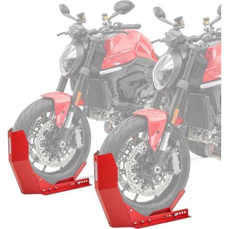 2x Blocco Ruota ConStands Easy-Fix Cavalletto Anteriore a 21 Pollici rosso