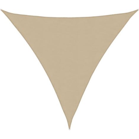 Dreieckiges Sonnensegel 5x5x5 m Beige Wasserabweisendes Oxford Gewebe PU Beschichtung UV und regendicht Inkl. Seile Edelstahlbefestigung Für Gart (1/5)