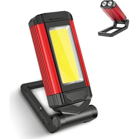 Lampe Torche Travail LED Rechargeable Puissante, avec Lumière Rouge,Lampe Poche Aimantée Étanche IPX6 peut être Utilisée