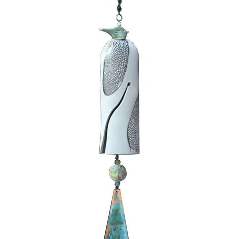Windspiel aus Kunstharz in Vogelform, handbemalter Anhänger mit dekorativem Muster, für den Innen- und Außenbereich im Garten.
