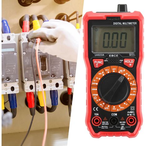 Hochwertiges schwarzes Mini-Multimeter UA9233A, Digitalanzeige-Multimeter für Stromstärke, Spannung und Kapazität. (1/5)