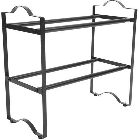 Étagère à Chaussures Réglable Inoxydable Rangement Empilable Gain de Place pour Entrée Placard et Dortoir Support Chaussures et Pratique Style Minimaliste Noir (1/5)