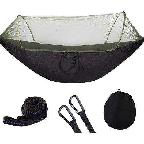 Hamac de camping automatique avec moustiquaire, moustiquaire portable pour une utilisation en extérieur, idéal pour la randonnée et les voyages. (1/5)