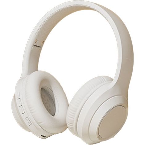 Casque Gamer Bluetooth Sans Fil avec Réduction de Bruit, Stéréo HiFi, Basses Puissantes, Multifonction, Blanc Nacré (1/5)