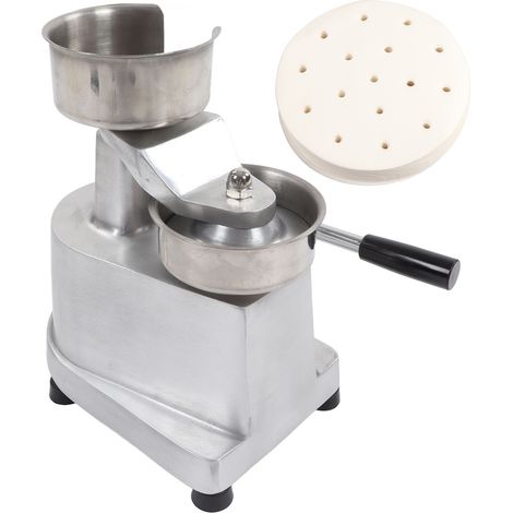 Machine manuelle à hamburgers et galettes, en aluminium et en acier inoxydable, presse à hamburgers, formage de viande avec 500 papiers sulfurisés pour barbecue, diamètre 130 mm/5,12 pouces (1/5)