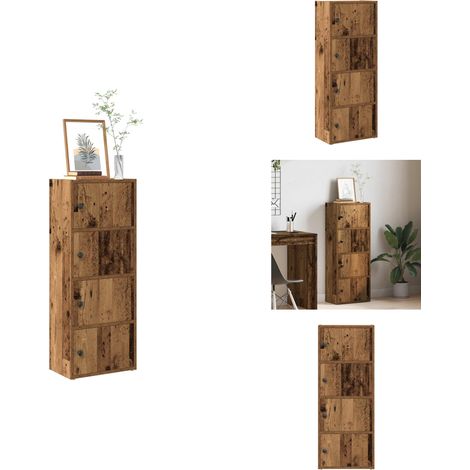 Bücherregal Altholz-Optik 40x24x102 cm Holzwerkstoff - Bücherregal - Bücherregale - Bücherschrank - Lagerschrank (1/5)