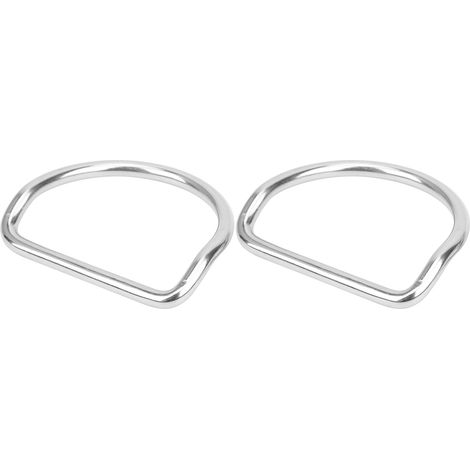 Lot de 2 anneaux en D coudés pour sangle de 5,08 cm (2 pouces) - Accessoire pour activités de plein air en acier inoxydable (1/5)