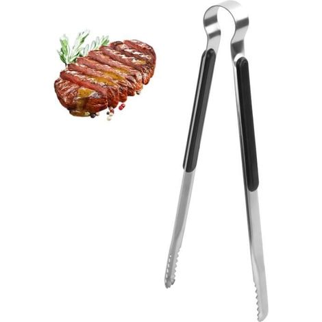 1 pince cuisine inox, 25,4 cm, pince barbecue professionnelle, pince alimentaire résistante, idéale pour gril et cuisine quotidienne (1/4)