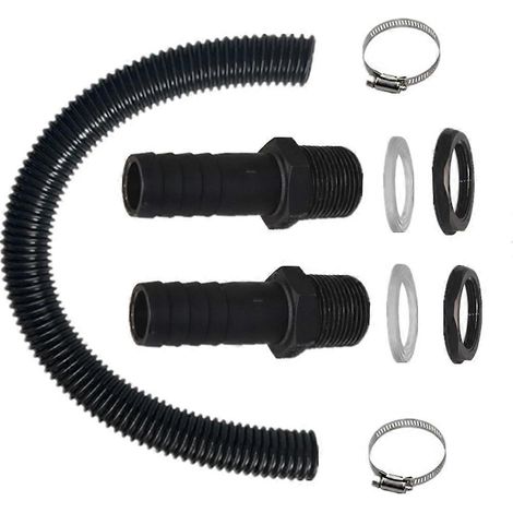 Le kit de raccordement pour eau de pluie comprend un tuyau de raccordement, un manchon pour eau de pluie, un collecteur d'eau de pluie et un connecteur pour eau de pluie. (1/5)