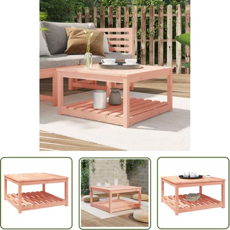 The Living Store Table de jardin 82,5x82,5x45 cm bois massif de douglas - Table De Jardin - Table Extérieure - Mobilier De Jardin - Table En Bois - Table Ronde (1/5)