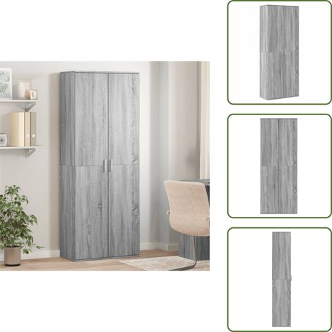 Highboard Grau Sonoma 70x35x180 cm Holzwerkstoff - Hochschrank - Wohnzimmermöbel - Grau - Holzwerkstoff Möbel - Aufbewahrungsraum (1/5)