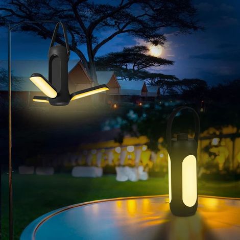 Lampe de Camping LED Portable, 10000mAh Batterie Rechargeable Lampe Camping Luminosité Réglable 3 Modes pour le Signal SOS Idéal pour le camping (1/5)