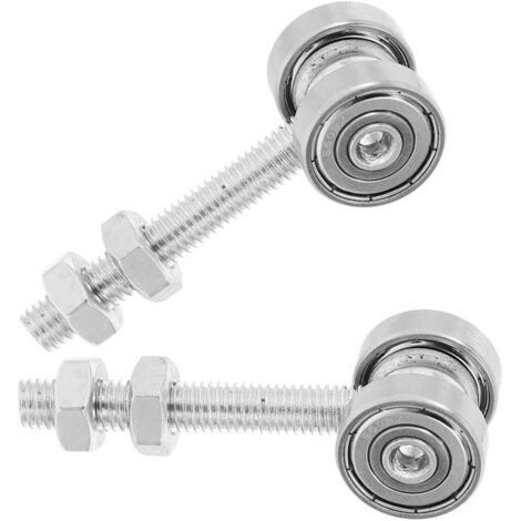 Ensemble de 2 Galets de Porte Coulissante à Doubles Roulements Diamètre 24 MM Poulies Suspendre Robustes en Acier pour Portes Coulissantes Grange et Placard Pièces Détachées (1/5)