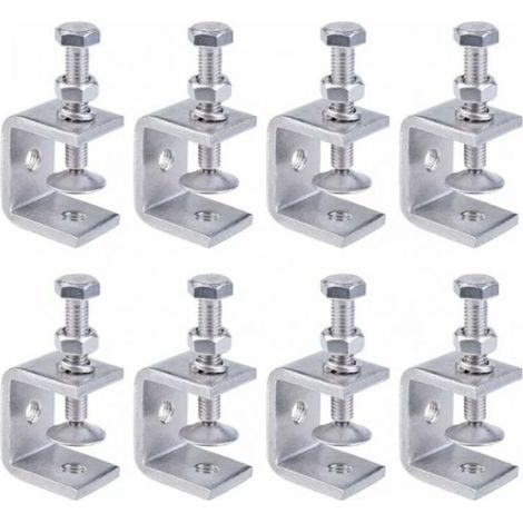 C-Klemmen, 8 Stück, robuste C-Klemmen aus Edelstahl 304, Edelstahl-C-Klemmen, robuste C-Klemme, robuste Edelstahlklemme für Holzbearbeitung, Heimwerken und Reparaturen