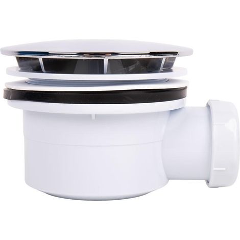 Válvula sifónica para plato de ducha Ø90 mm con embellecedor cromado (1/5)
