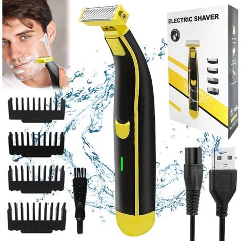 1 PCS Electric Razors for Men, Electric Beard Trimmer, USB Rechargeable Men's Beard Trimmer with 4 Adjustable Combs, Beard Trimmer with Precision Dial (1/4)