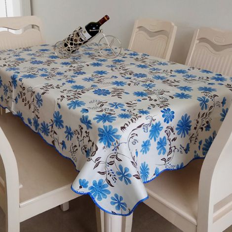 1 nappe basse - Motif moulin à vent bleu - 137 x 183 cm (1/5)