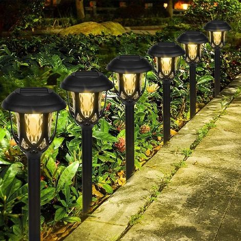 Lot de 10 lampes solaires de jardin d'extérieur, étanches IP65, sans fil, pour l'éclairage des allées, des entrées de garage et des pelouses de villas. Décoration LED pour allées, entrées de garage et (1/5)