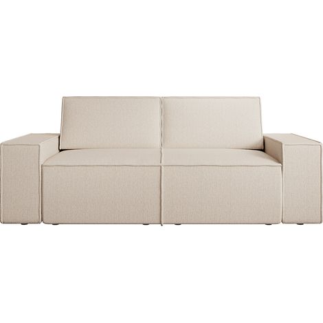 Canapé 2 places en tissu texturé beige AMELIA (1/4)