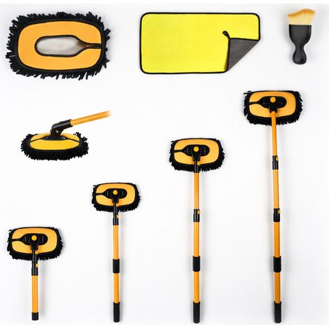 Spazzolone lavaggio 4 sezioni giallo e nero, testa, panno e spazzola inclusi (1/5)