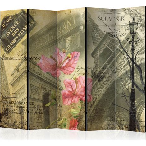 Paravent 5 Volets "Bonjour Paris" 172x225cm (1/2)