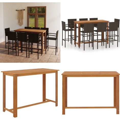 9-tlg. Gartenbar-Set Braun - Gartenbar-Set - Esstisch - Outdoor Möbel - Balkonmöbel - Terrassenmöbel - Home & Living (1/5)