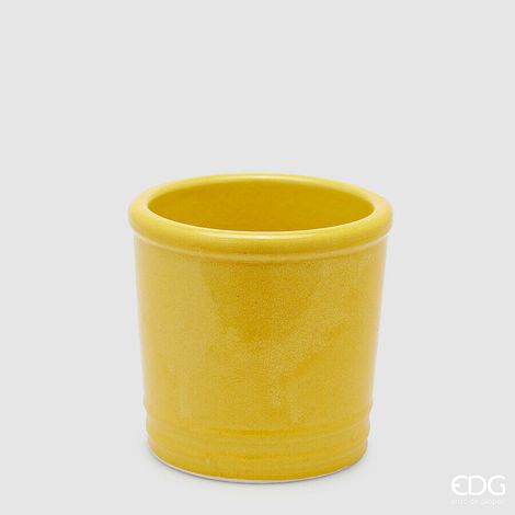 EDG Enzo De Gasperi Vaso Glaze Cilindro Giallo Ceramica 18 cm (1/3)