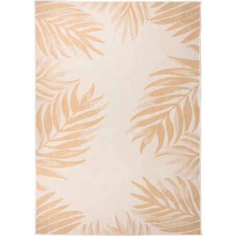Tapis extérieur Tapis à tissage plat  Tapis de salon 140x200 cm Motif de feuille 67586 (1/5)