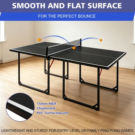 Table de tennis de table pliable 182 x 91 cm avec accessoires complets - intérieur et extérieur (1/5)