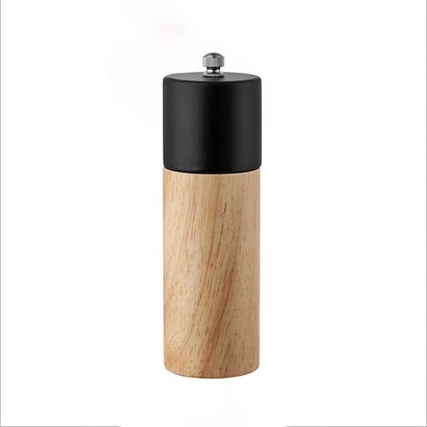 Moulin à sel - Moulin à poivre - Manuel - Bois - Grind réglable - Pour sel et poivre en grains - Hauteur 16 cm - Cuisine - Lot de 2 (1/5)