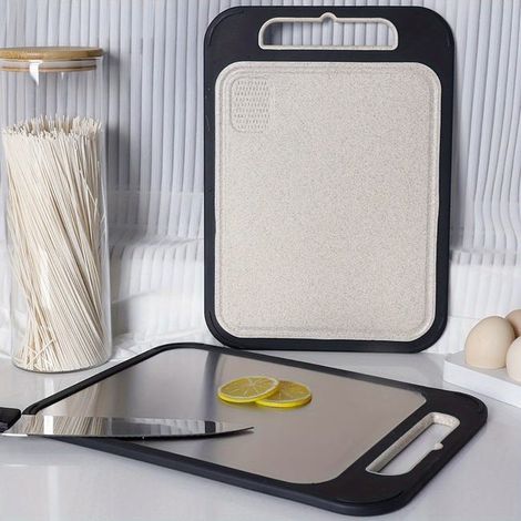 Planche à découper décongélation double face en acier inoxydable 304, planche à découper multifonctionnelle en acier inoxydable,accessoires de cuisin (1/5)
