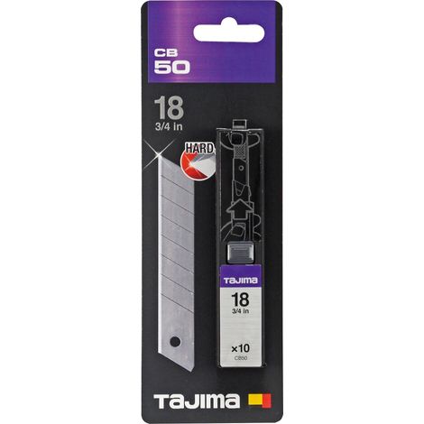 Tajima CB50 Endura Lame di ricambio, Argento, 18 mm, 10 Pezzi