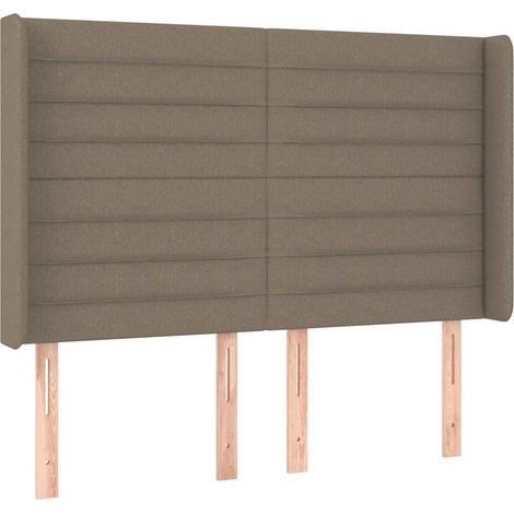 Maison Exclusive - Cabecero con orejas de tela gris taupe 147x16x (1/5)