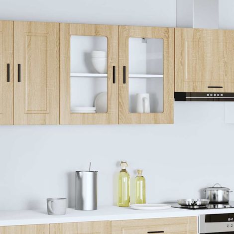 Küchen-Hängeschrank mit Glastür Porto Sonoma-Eiche
