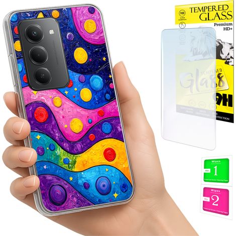 Custodia per Xiaomi Redmi 15 4G / 5G 169mm Cover posteriore Onde + vetro (1/5)