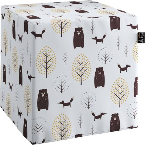 Pouf cube Magic - Blanc, Marron (1/2)