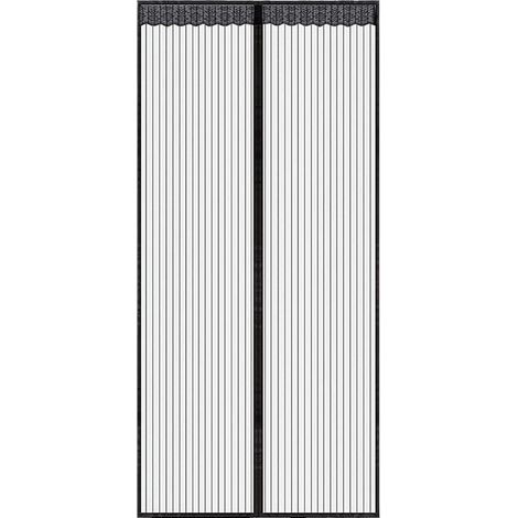 Aimants pour rideau anti-insectes à fixation magnétique — Installation sans clous ni vis — Dimensions du rideau : 110 × 210 cm (noir) (1/5)