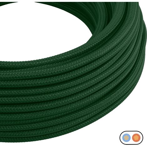 Creative-Cables Le câble électrique plat original 2x0,75 mm² (1 m, Vert foncé PM21)