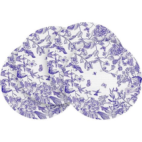 Sets de table ronds de Noël avec motif bonhomme de neige et flocons de neige, en vinyle, pour la cuisine et la salle à manger - 37 x 37 cm (vinyle), lot de 6 - 1