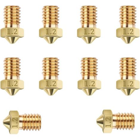 3D-Drucker-Ersatzteile – 3D-Druckerdüsen – 10 Stück M6 Messingdüsen 1,2 mm, geeignet für 1,75-mm-Extruder
