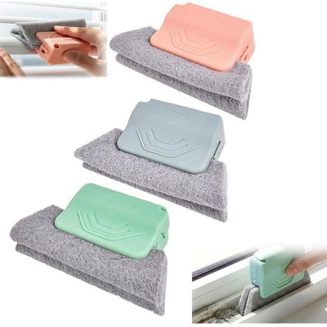 Lot de 3 brosses fentes nettoyage – Joints carrelage, stores – Pour espaces étroits – Poignée confort (1/5)