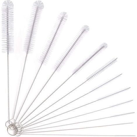 12 x brosses de nettoyage de tube, brosse de nettoyage, brosse de nettoyage pour bouteille en verre, bouilloire pour biberon, tuyau de clavier, brosse de nettoyage, brosse de nettoyage pour b (1/4)