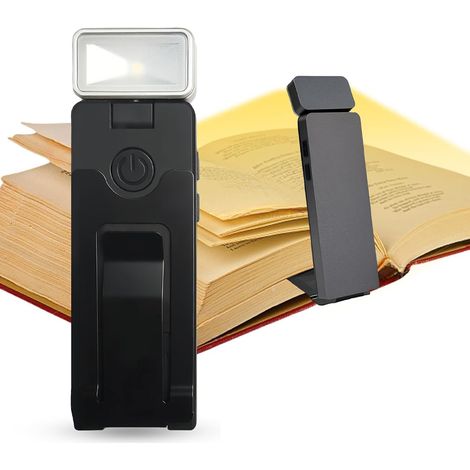 Wiederaufladbare USB-LED-Leselampe, grau, mit Klemmbefestigung und 3 Farbtemperaturen, bis zu 80 Stunden Akkulaufzeit (1/5)