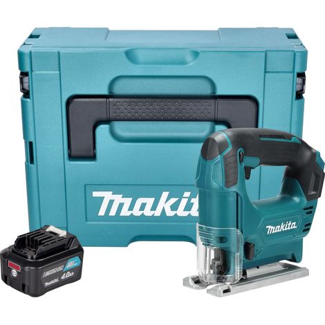 Makita JV 101 DM1J Scie sauteuse sans fil 12 V max. 65 mm + 1x batterie 4,0 Ah + Makpac - sans chargeur