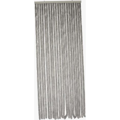 Werka Pro – Rideau chenille gris clair 120 x 220 cm – Traitement anti-UV – Fixation par 2 anneaux – Compatible avec tringles standard - PRO 120 X