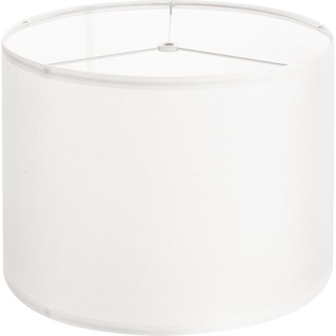 Abat-jour tambour en lin blanc cassé 33x33x25 cm pour lampes de table et suspensions, facile à assembler, réutilisable. (1/5)