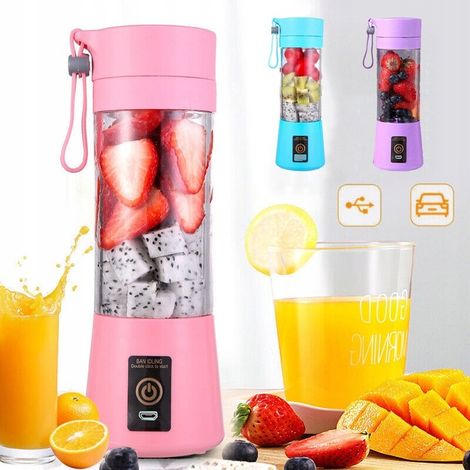 Tragbarer Mixer, elektrischer USB-Entsafter für Smoothies und Säfte, 380 ml