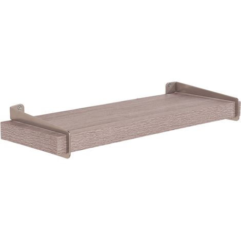 Keer 60 cm Chunky Shelf with Slide on Metal Brackets - L19.5 x W60 x H3.8 cm - Grey Oak Effect