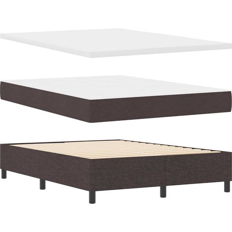 Cama tipo Box Spring con cojín Marrón Oscuro 200 x 160 cm tela vidaXL (1/5)